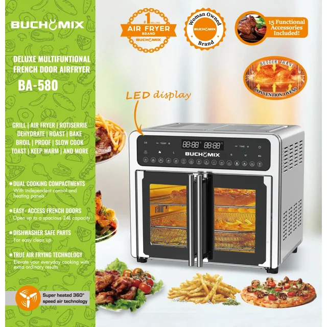 _24L Double Compartment French Door Air fryer Oven_24L Double Compartment French Door Air fryer Oven_24L Double Compartment French Door Air fryer Oven