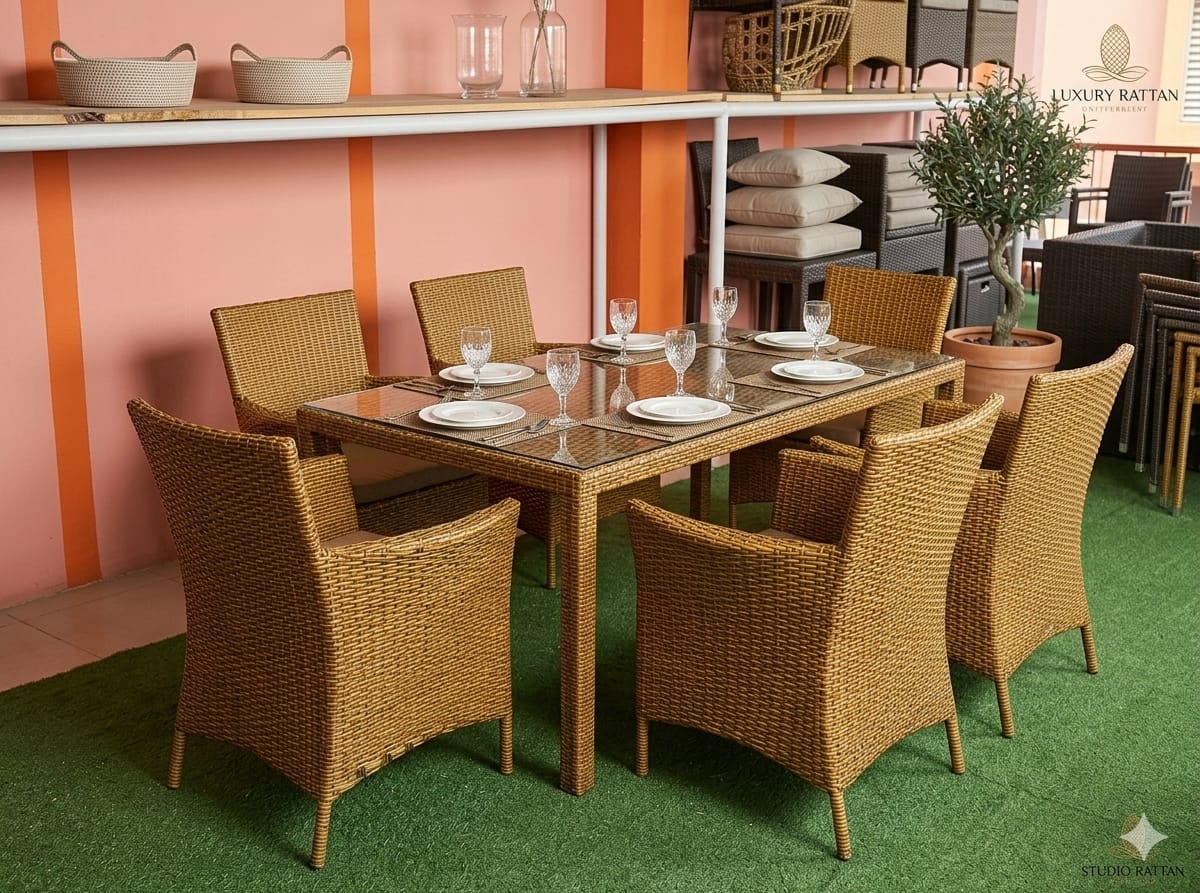 Six Seater Outdoor Chair and Table