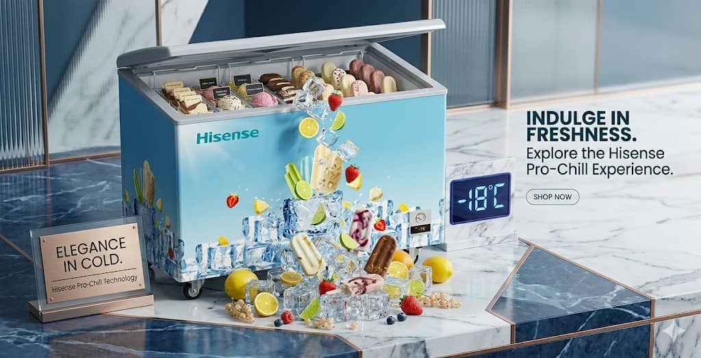 Hisense Ice Cream Freezer  with Digital Temperature Display