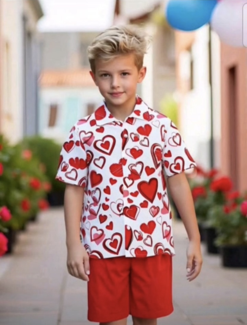 Stylish Boys' Outfit (Shirt and Shorts) - Chic, Fashionable, Elegant, Durable, Perfect for Every Event