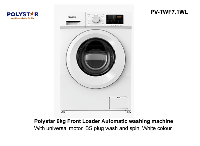 Polystar 6Kg Front Loader Automatic Washing Machine | PV‑TWF7.1WL 6kg