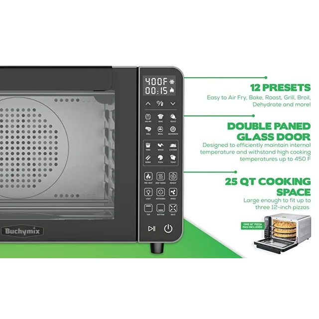 None_Buchymix 24 Liters Professional Dehydrator & Air Fryer Oven with 3D Heating Elements  | BA500