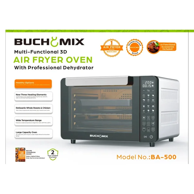 _Buchymix Professional Dehydrator & Air Fryer Oven with 3D Heating Elements -24L_Buchymix 24 Liters Professional Dehydrator & Air Fryer Oven with 3D Heating Elements  | BA500