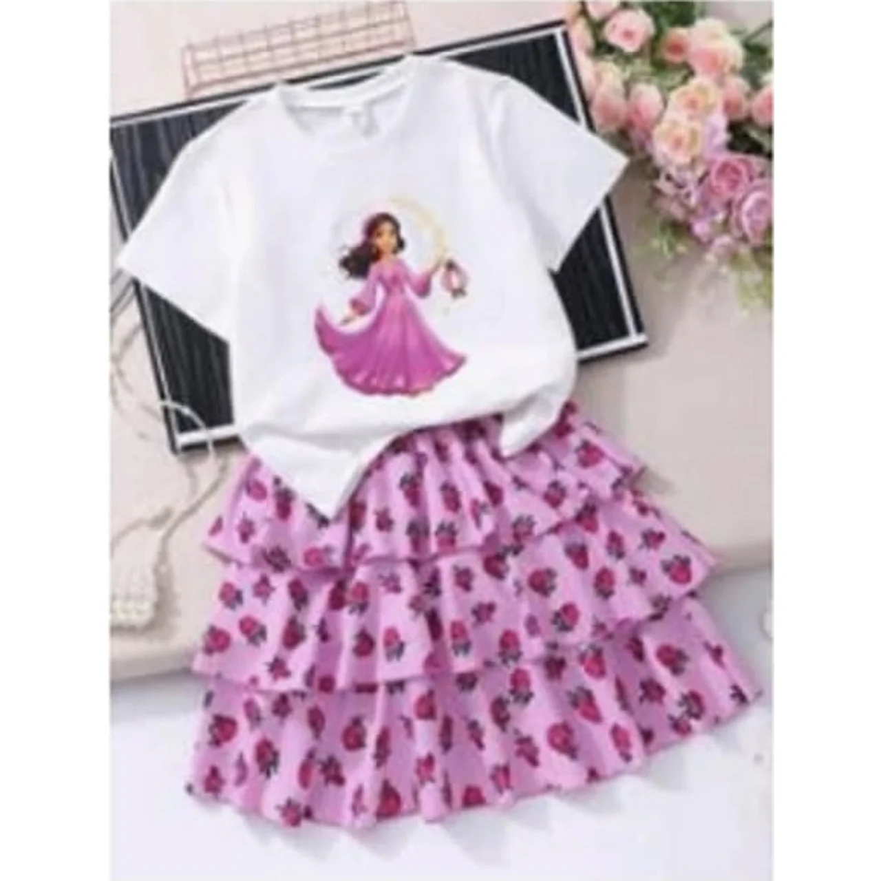 _Charming Skirt and Blouse Set for Girls (Sophisticated, Fashionable, Chic, Elegant)