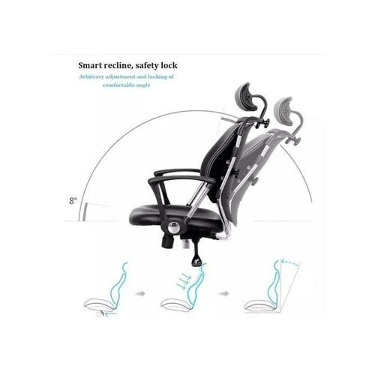 _Ergonomic Lumber Support Adjustable Leather Office Chair