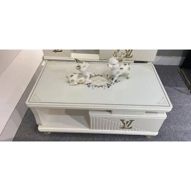 None_Exquisite Center Table With Drawer