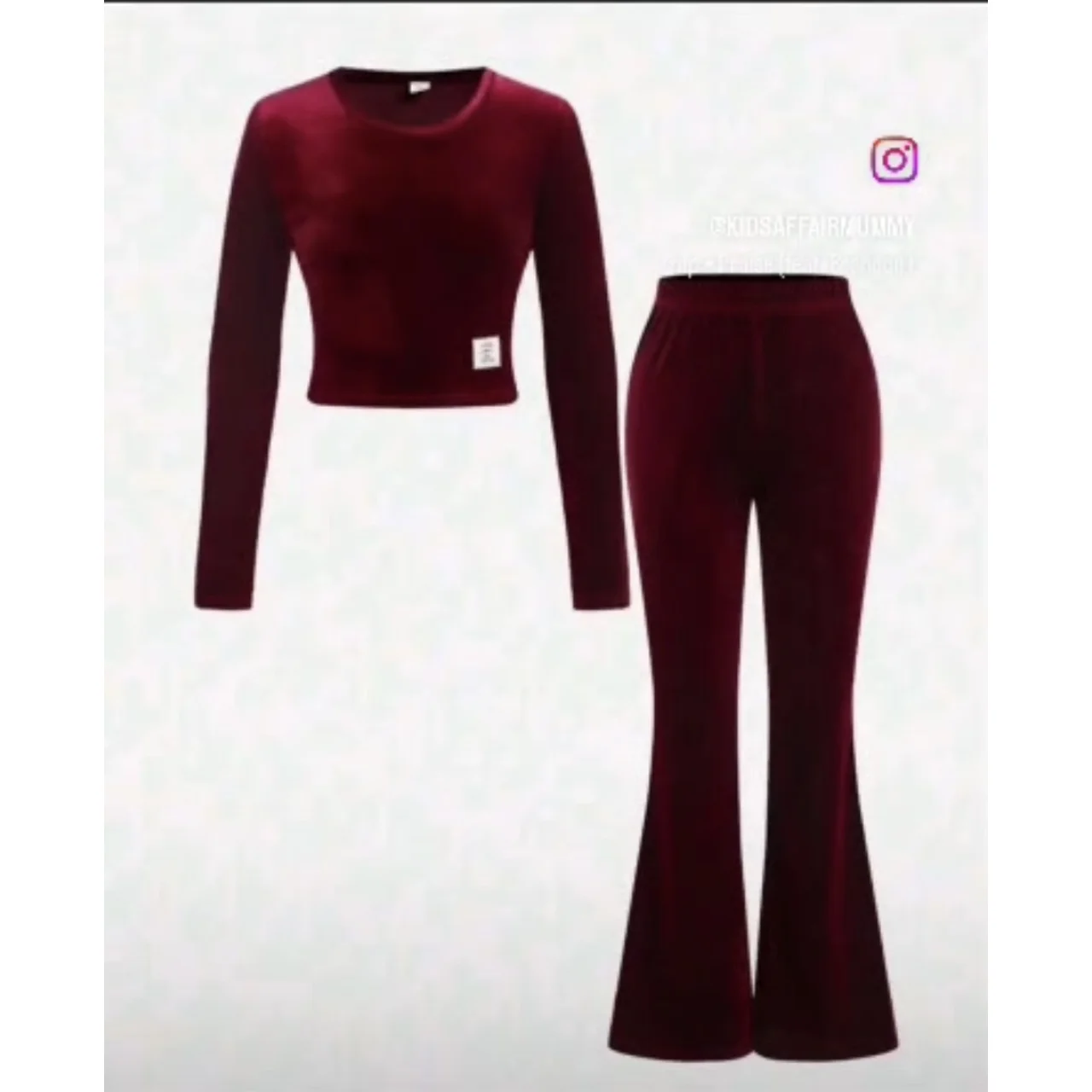 _Girls' Two-Piece Outfit: Stylish Trousers and Top (Durable, Fashionable, Classy, Sizes for Ages 11 and 12)