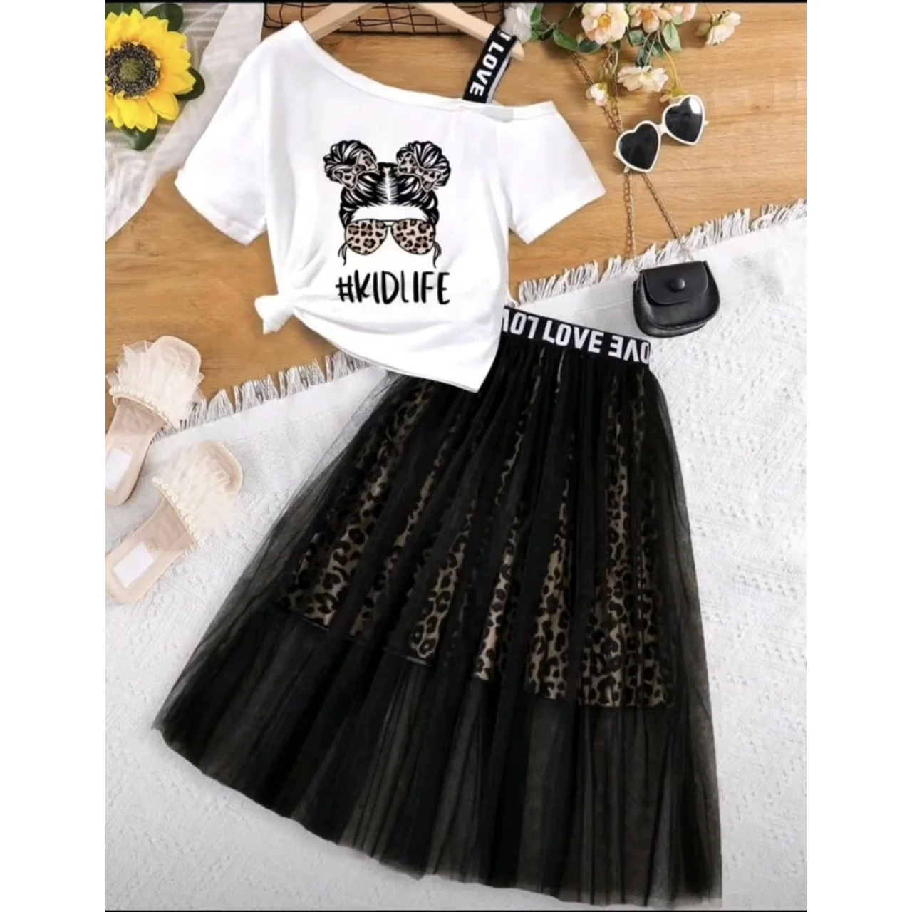 _Girls' Two-Piece Skirt and Blouse Set (Chic, Trendy, Sophisticated, Elegant, Perfect for Any Event)