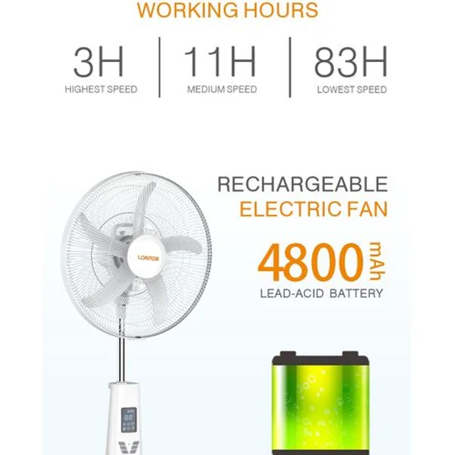 _Lontor 18 Inch Rechargeable Fan | CTL-CF056WR-18U