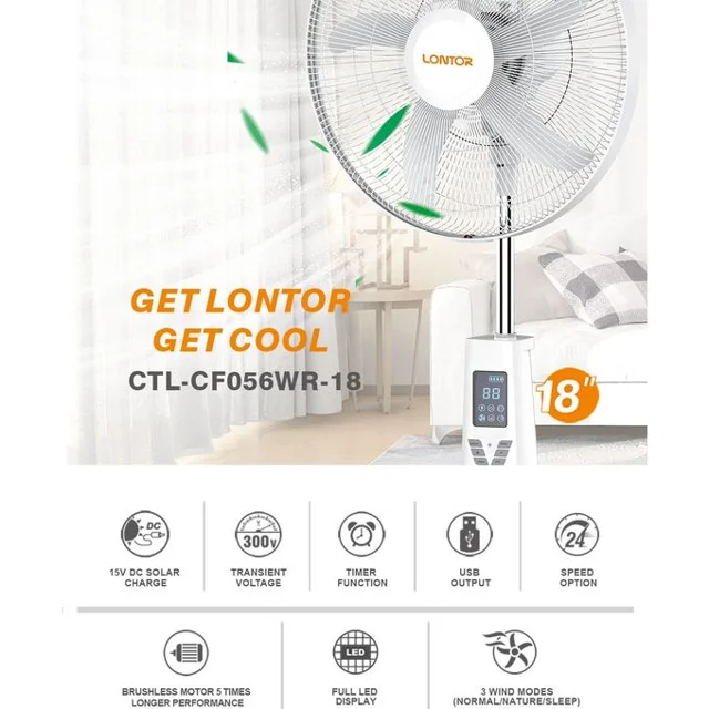 _Lontor 18 Inch Rechargeable Fan | CTL-CF056WR-18U