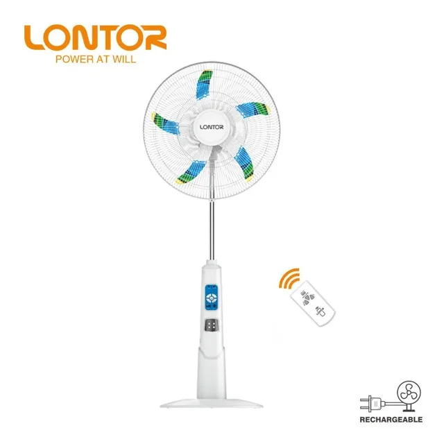 None_Lontor 18 Inches Rechargeable Standing Fan With USB Port