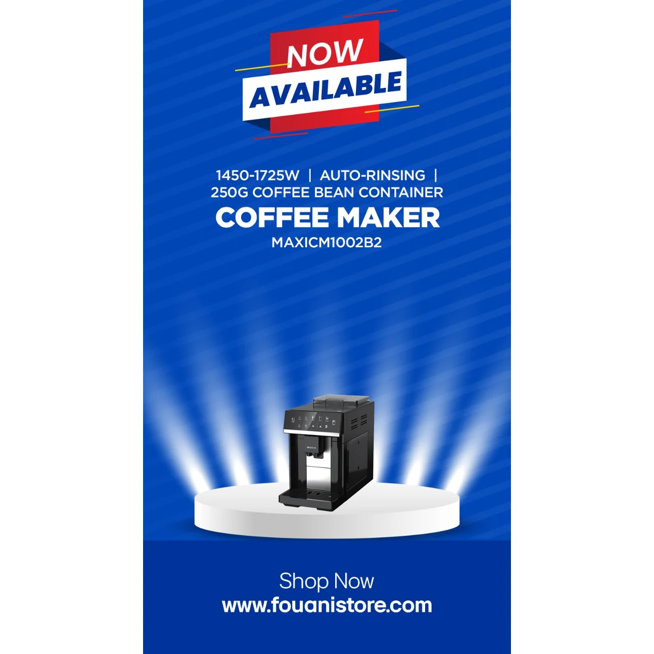 _MAXI Coffee Maker 1725W Automatic  – MAXICM1002B2