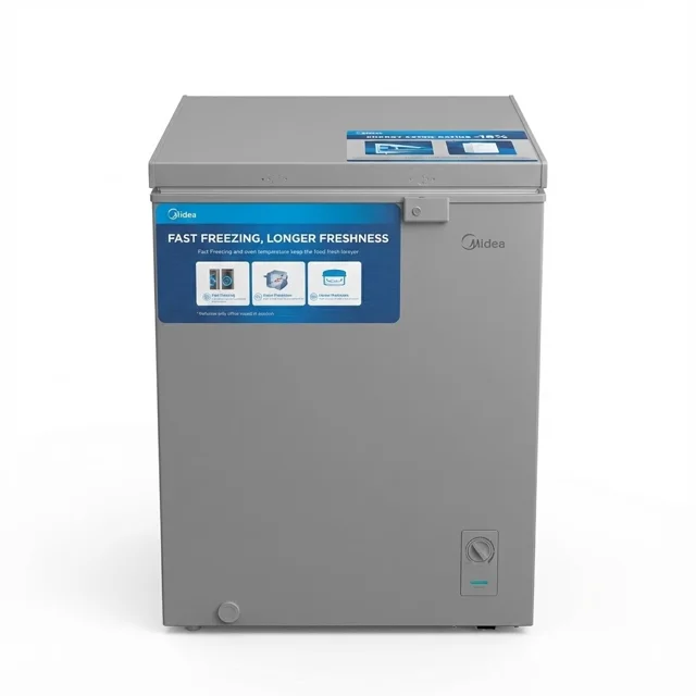 None_Midea 150 Liters Chest Freezer | HS-186 Silver_Midea 150 Liters Chest Freezer | HS-186 Silver