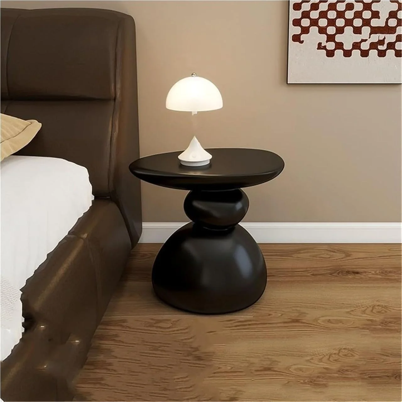 _Modern Resin End Table | Black