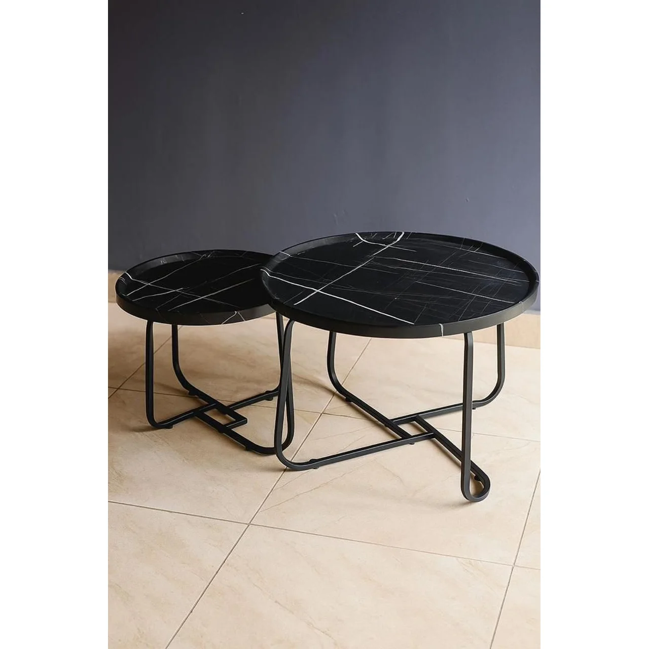 _Nesting Coffee Table Set Of 2 (Two) | Black Finish