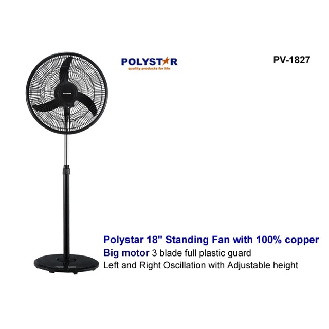 _Polystar 18 Inch Standing Fan with Copper Coil | PV-1827