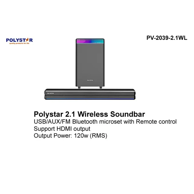 _Polystar 2.1 Wireless Sound Bar | PV-2039-2.1WL