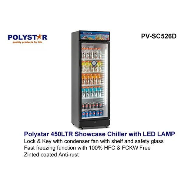 _Polystar 450 Liters Showcase/Beverage Chiller with Lamp| PV-SC526D