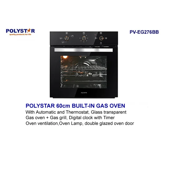 _Polystar 60cm Inbuilt Gas Oven | PV-EG27B6BB