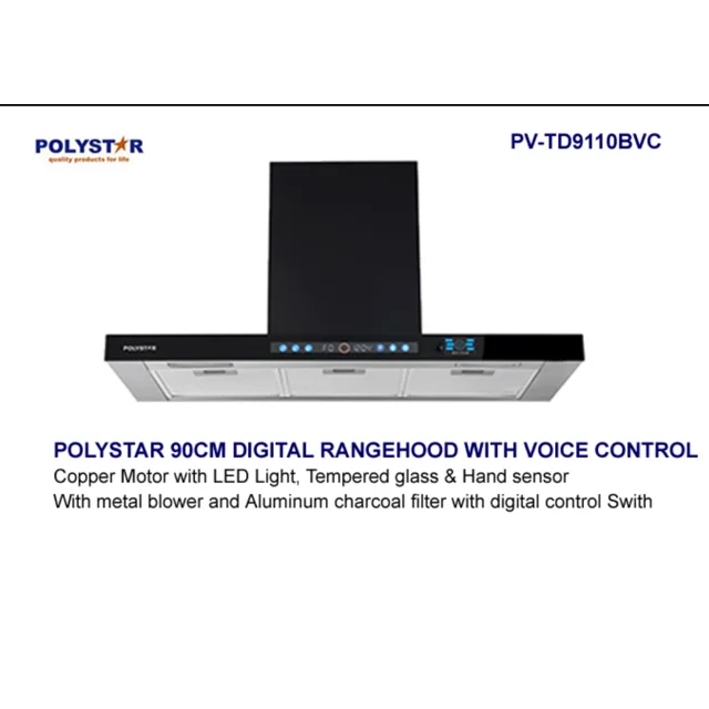 _Polystar 90Cm Digital Cooker Hood With Voice Control | PV-TD9110BVC