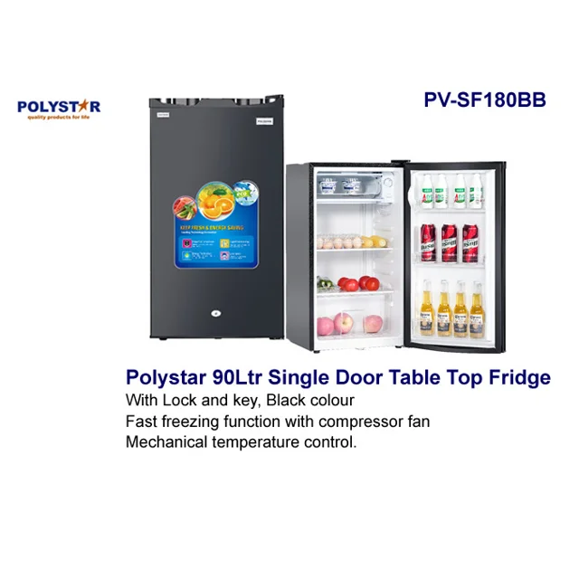 _Polystar 90L Single Door Table Top Refrigerator | PV-SF180BB