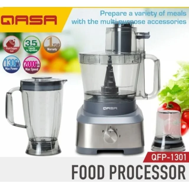 _Qasa 1300W Food Processor| QFP-1301