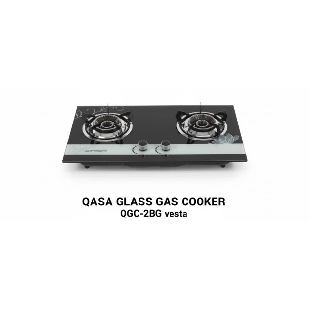 _Qasa Two Burner Glass Gas Cooker | QGC-2BG Vesta