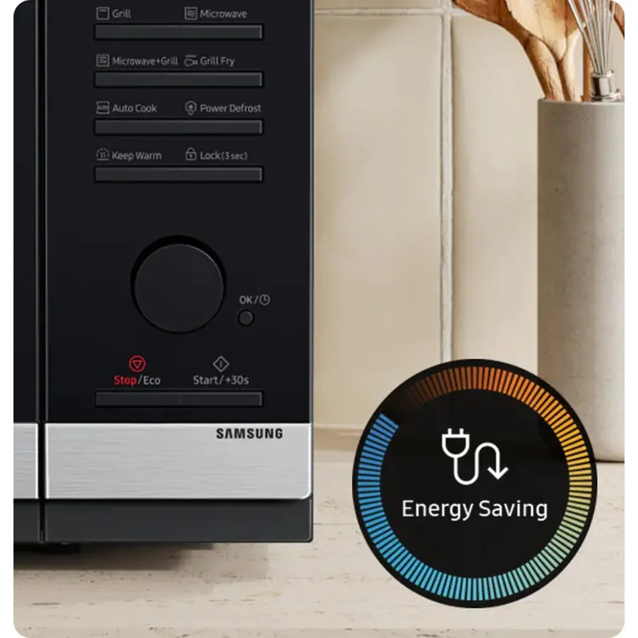 _Samsung 32L Microwave & Grill Oven with Auto Cook – Black Stainless Steel