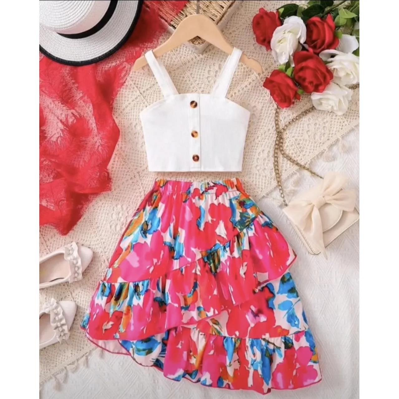 _Set of 2 Clothing Pieces for Girls (Chic, Vibrant, Trendy, Elegant, Long-lasting)