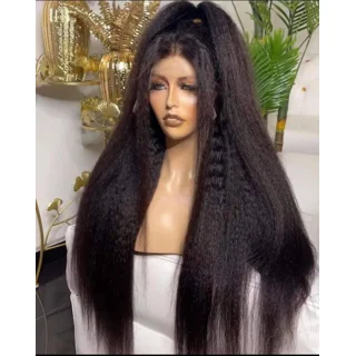 _18-Inch Full Frontal Yaki Virgin Hair (Durable, Elegant, Trendy, Chic)