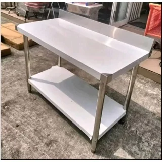 _5-Foot Stainless Steel Work Table with Back (Rust-Resistant, Durable, and Sturdy)