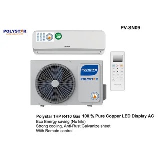 Polystar 1Hp Split Unit Air Conditioner With LED Display with Kits | SN09