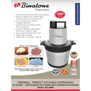 Binatone 6L Yam Pounding Machine | KC-6000