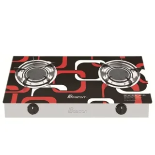 Boscon Two Burner Table Top Tempered Glass Gas Cooker