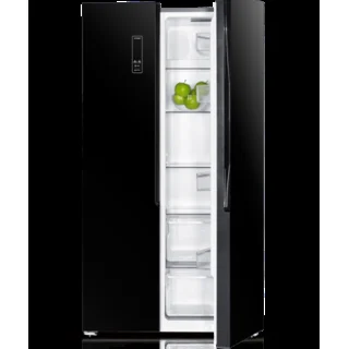 Bruhm Frost 436 Liters Free side by side Refrigerator Black Glass | BFX-436ENG