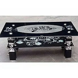 Center Table Tempered Glass Standard - Black