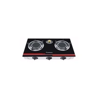 Century 3 Burner Table Top Glass Gas Stove