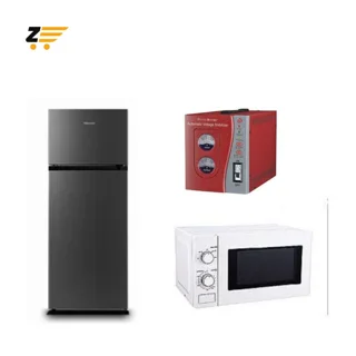 _Combo Package: Top Mount Refrigerator, Microwave, and 2000W Stabilizer (124L Refrigerator)