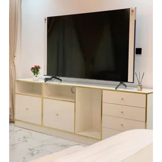 Elegant TV Stand with Drawers and High Gloss/Matt HDF