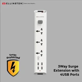 _ELLINGTON 3Way Extension Socket With 4 USB Port
