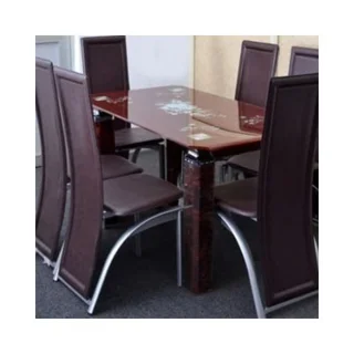 Exquisite Dining Set With 6 Dining Chairs- Brown