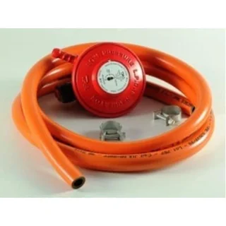 Gas Regulator With Meter, 3 Yards Hose, With Clips