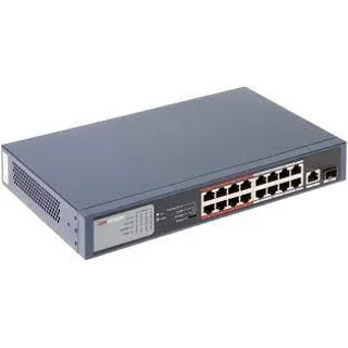 Hikvision 16 Port Fast Ethernet Unmanaged POE Switch | DS-3E0318P-E(B)