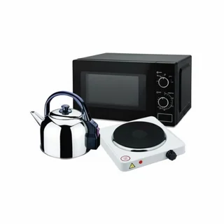 None_Kitchen Set | Microwave Oven + Electric Kettle + Hot Plate