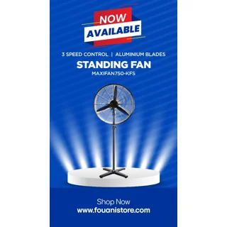 _Maxi 30 Inch Industrial Standing Fan Black | KFS-750