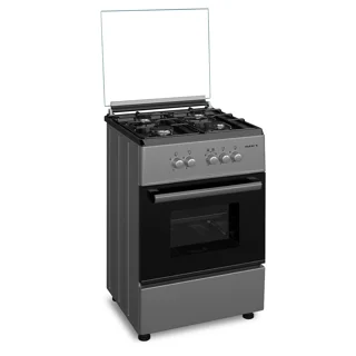 None_Maxi 4 Burner 60*60 Standing Gas Cooker  | MAXI 6060 4B BASIC BLACK GREY