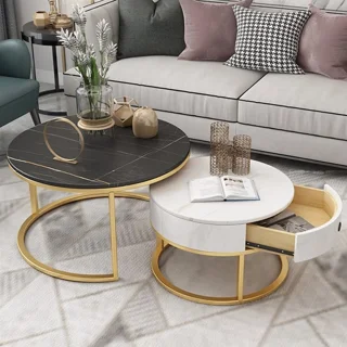 Modern Coffee Center Table Top Marble with Drawer | CCT3 2022