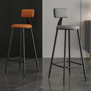 None_Nordic Design Iron Bar Stool with Scandinavian Flair