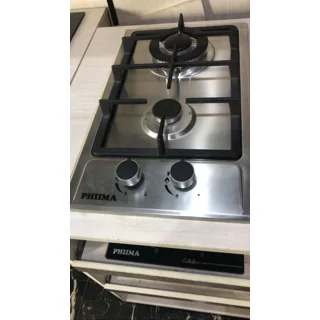 Phiima  2 Gas Burner Inbuilt Gas Hob Silver