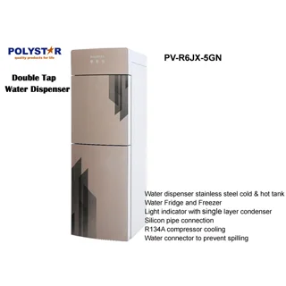 None_Polystar 2 Taps Water Dispenser With Fridge & Freezer | PV-R6JX-5GN